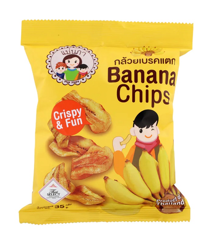 Chips di banana dolci - Mae Napa 35g.